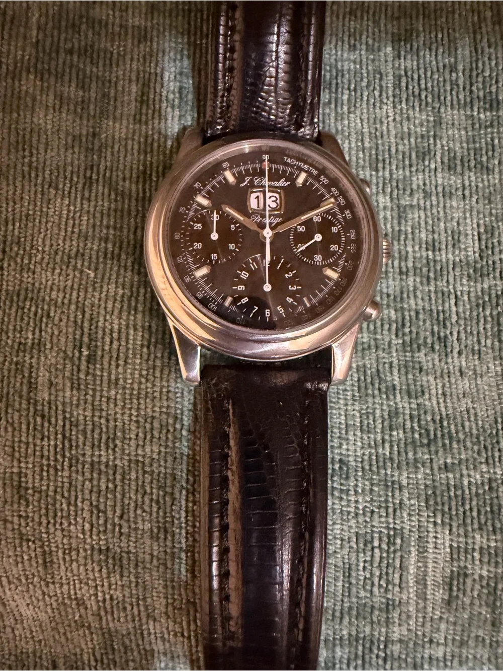 J. Chevalier Prestige Automatic Chronograph 49 Jewels Big Date Watch Ref 3278